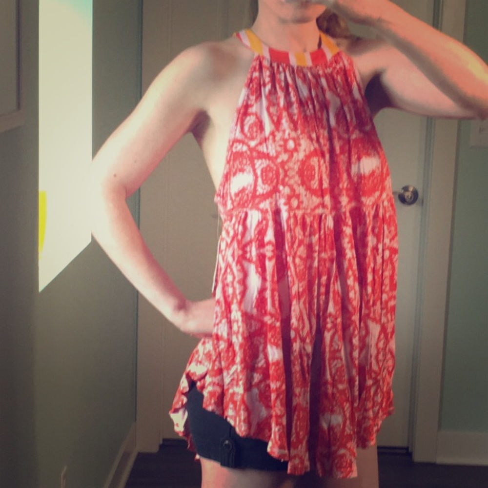Free people NEW orange flowy tank